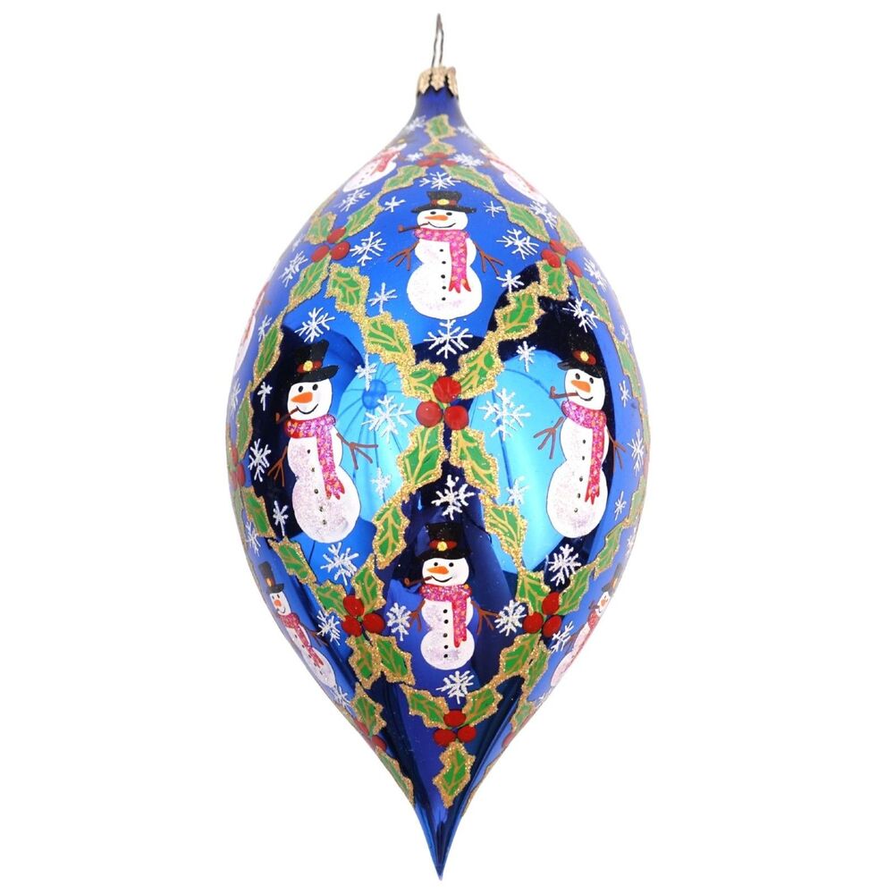 Vintage Radko 2002 Christopher Frosty Homecoming Teardrop Snowman Ornament RARE